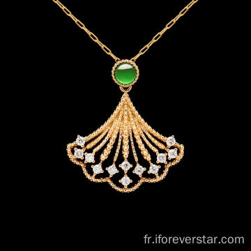 Fine bijoux mariage impérial vert jadeite jade pendentif